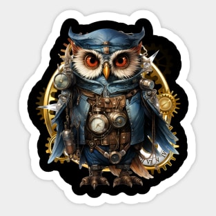 Steampunk Owl Animals Sticker